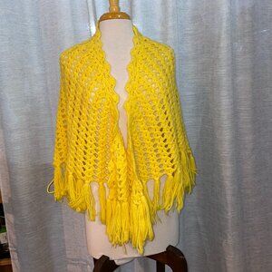 Yellow Shawl/Wrap - Hand Made - No Tags